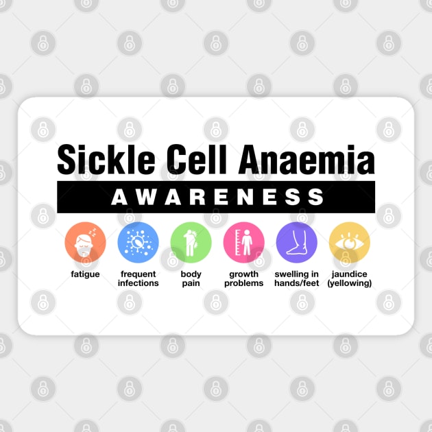 Sickle Cell - Disability Awareness Symptoms Magnet by Football from the Left